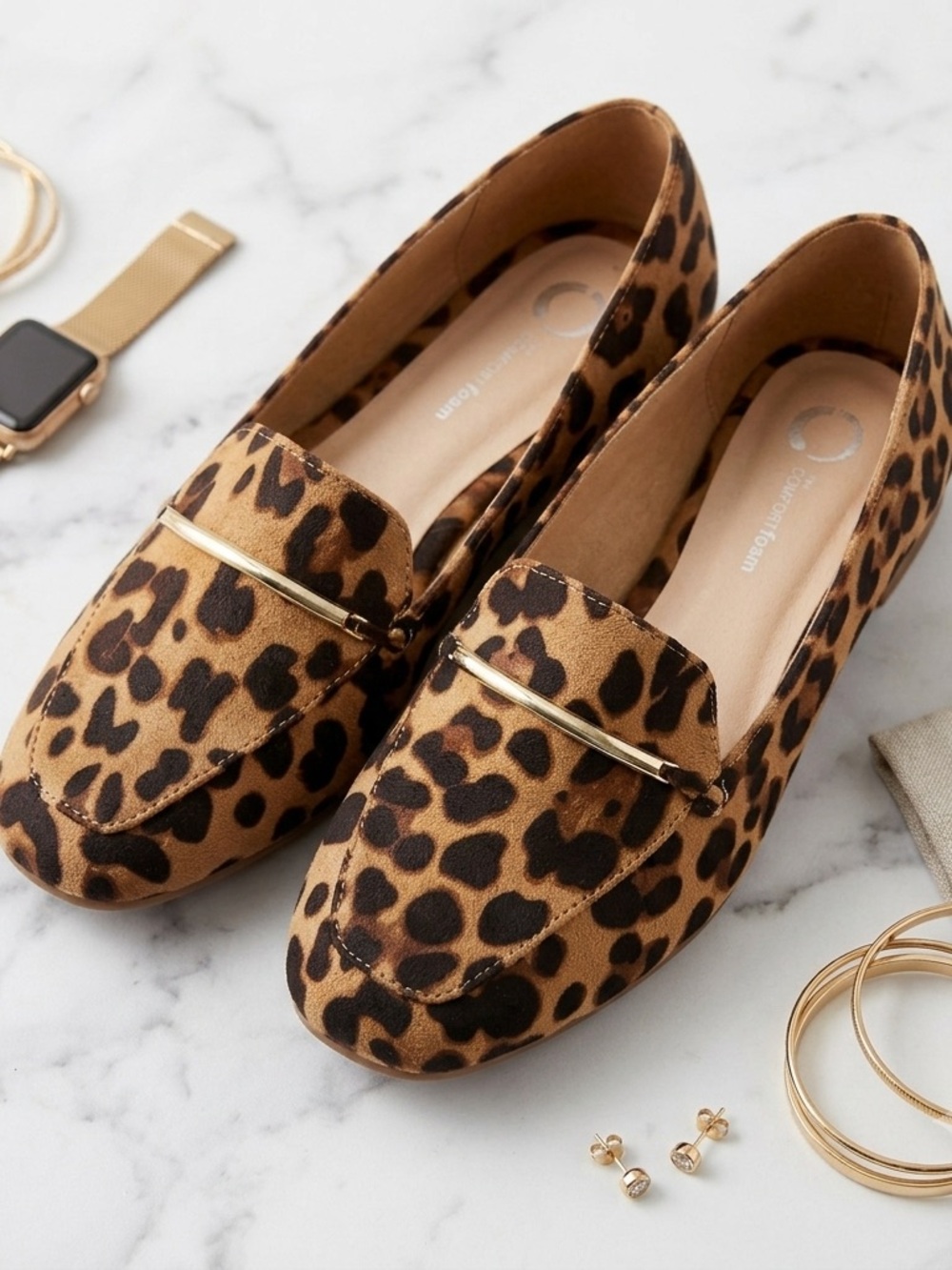 Journee Collection Leopard Print Loafers in Brown and Black